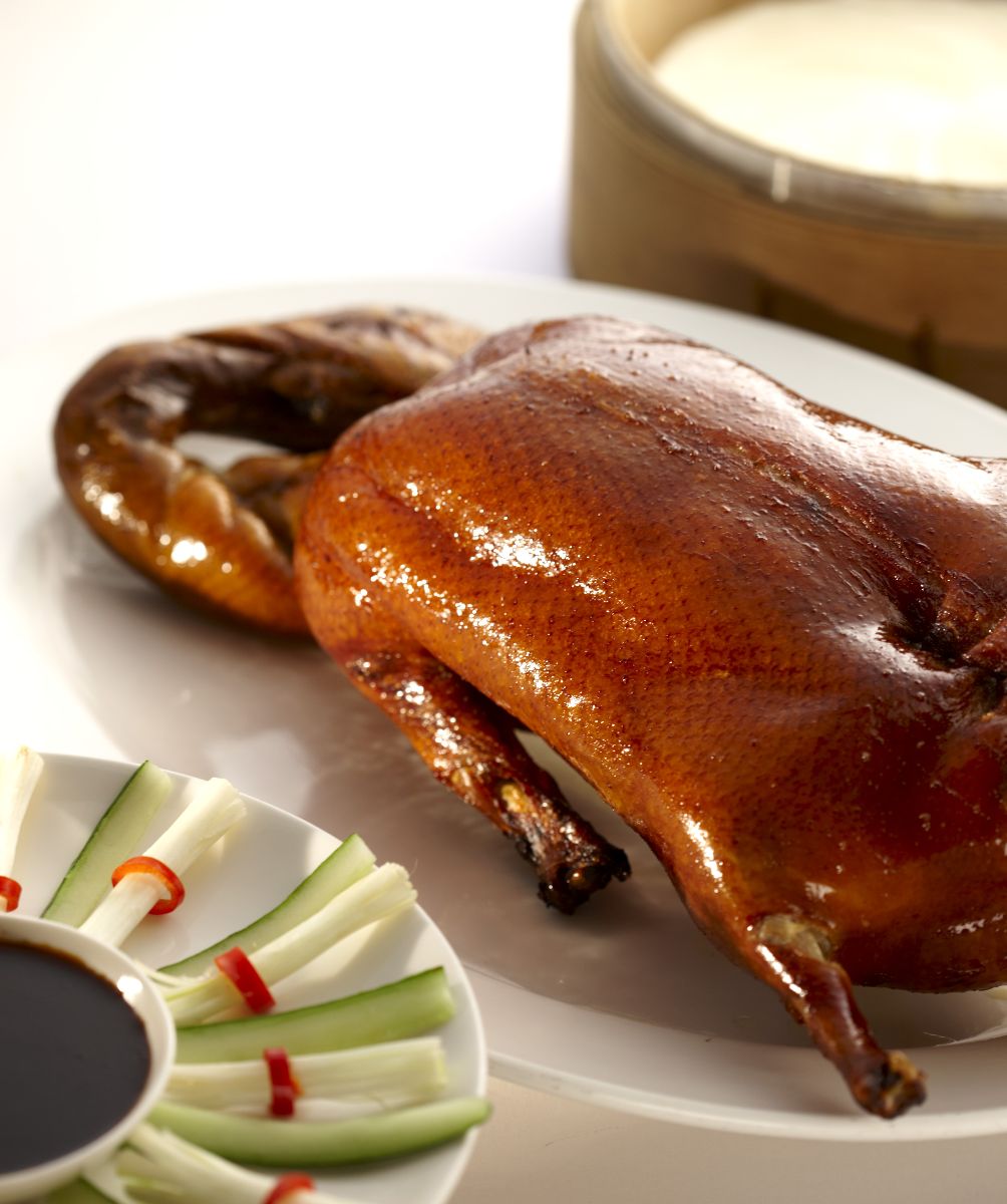 喜來登大飯店,辰園,廣式片皮鴨,中藥粉,高梁酒,紹興酒,蠔油