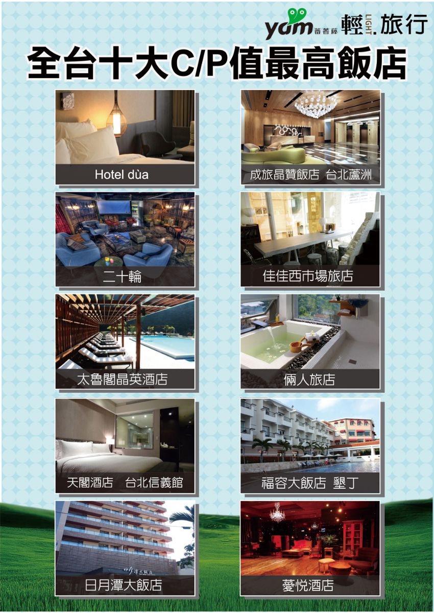 全台10大高CP值飯店,Hotel dùa,The Tango 天閣酒店,墾丁福容大飯店,太魯閣晶英,台南佳佳西旅店,日月潭大飯店,CP值,飯店,部落