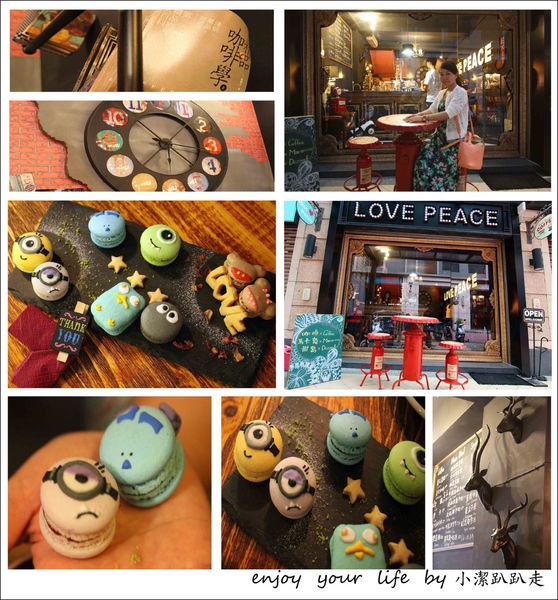 台中西屯區,Love Peace Cafe,文華路,星享道酒店,逢甲夜市,馬卡龍,拿鐵,台中,拉花,甜點,限量,逢甲商圈,卡通,小小兵