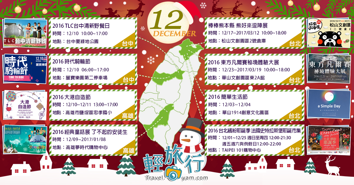 熊好來逗陣,松山文創園區,東方凡爾賽,華山文創園區,台北繽紛耶誕季,簡單生活節,大港自造節,12月,各地活動,展覽,KUMAMOT,熊好來逗陣展,酷MA萌,熊本熊,美術館,公園