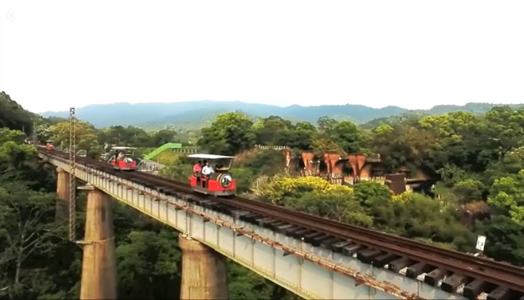苗栗三義,舊山線,軌道自行車,環保觀光,歷史建築再現,隧道群,語音導航系統,苗栗,三義,鐵道,打卡,拍照,Rail bike,IG,龍騰斷橋,魚藤坪鐵橋,勝興車站,鐵道自行