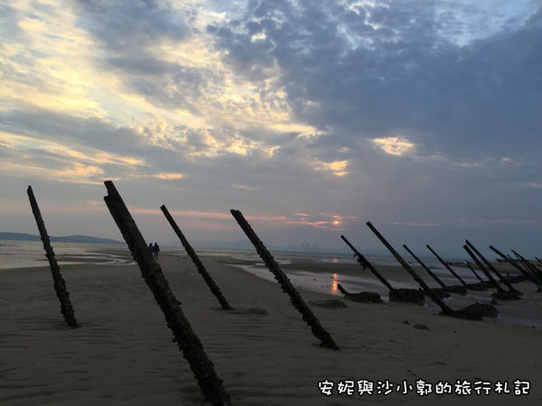 慈湖觀海平台,水頭聚落,反登陸樁,夕陽,烈嶼鄉,金門,鹹水湖,金寧,慈湖觀景平台,軌條砦,小金門