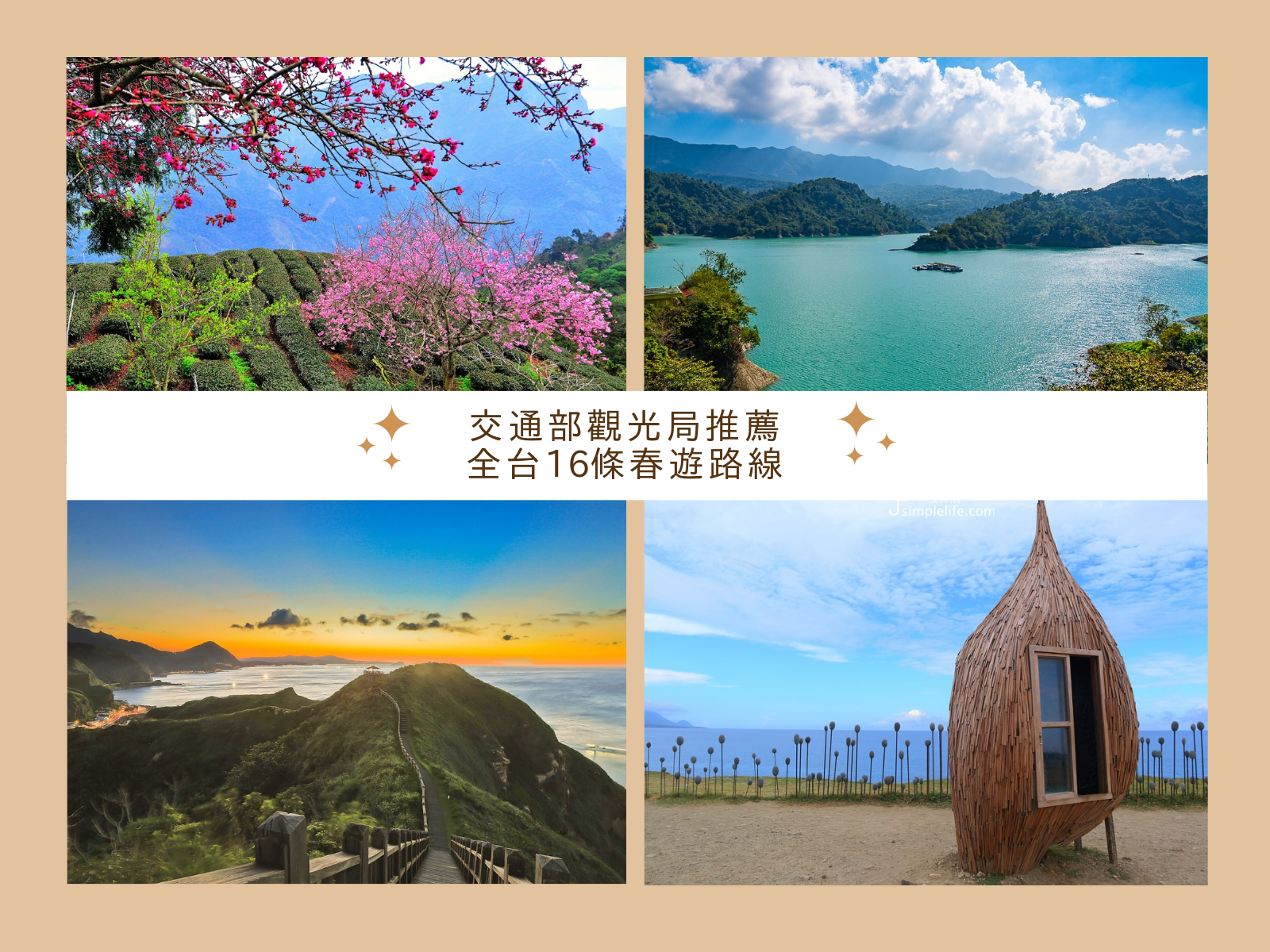 壯圍沙丘,鹿境隨俗,金山慈護宮,花蓮溪,福隆遊客中心,日月潭,曾文水庫,走春,懶人包,一日遊,二日