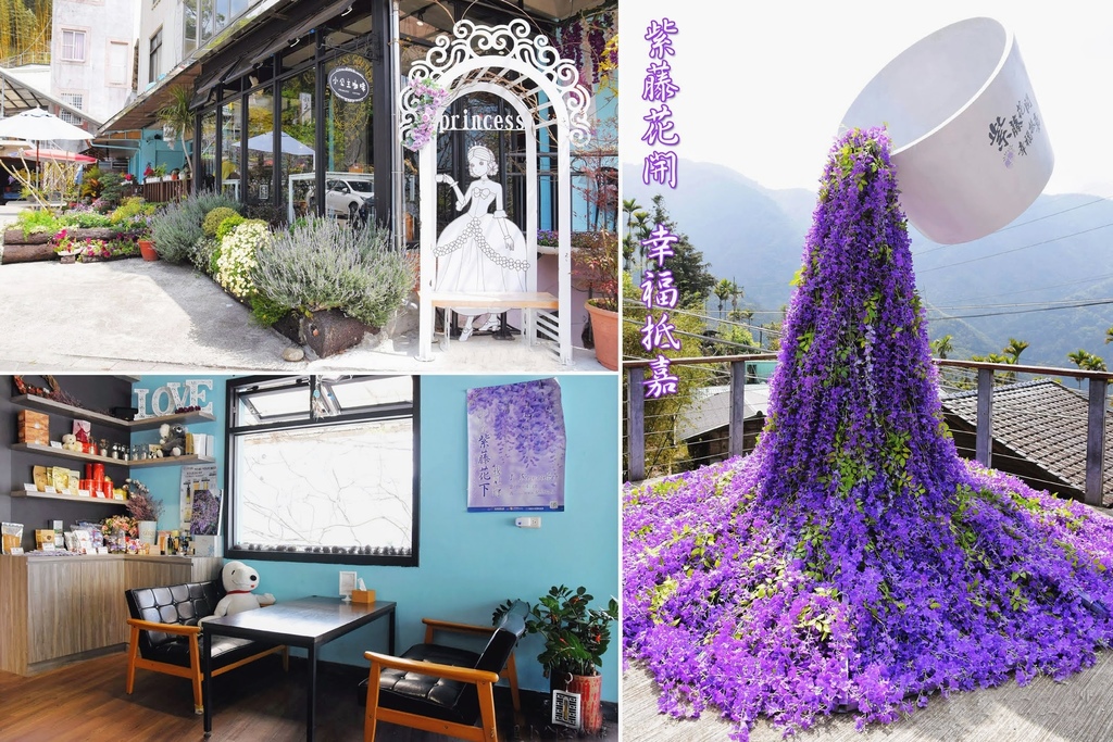 嘉義梅山,瑞里小公主咖啡,紫藤花,拈花舞茶,阿里山國家風景區,裝置藝術,南瓜牛奶鍋,嘉義,梅山,賞花,打卡,拍照,IG,咖啡