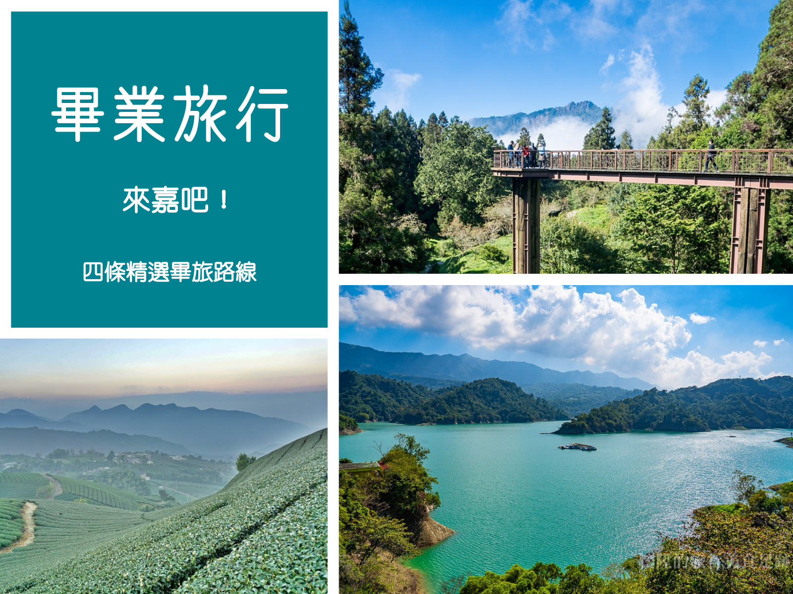 嘉義縣,畢業旅行,燕子崖,太平雲梯,阿里山森林遊樂區,故宮南院,曾文水庫,嘉義,瑞里,阿里山,梅山鄉,竹崎鄉,綠色隧道,圓潭自然生態園區,海鼠山1314觀景台,逐鹿部落,奮起湖,祝山,優遊吧斯,民雄,觀光工廠,太保市,蒜頭糖廠,六腳鄉,外傘頂洲,東石漁人碼頭,東石鄉,布袋漁港,布袋鎮,綠盈牧場,中埔鄉,大埔鄉,秘境,獨角仙農場,飯店