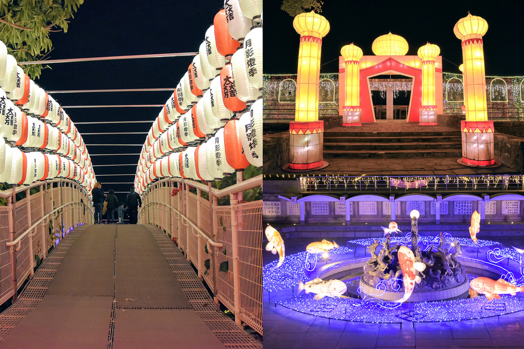 八卦山大佛,燈季,九龍池,彰化市夜景,天空步道,千鶴祈願橋,灰面鵟鷹,彰化,八卦山,月影燈季,過年,新年,燈節