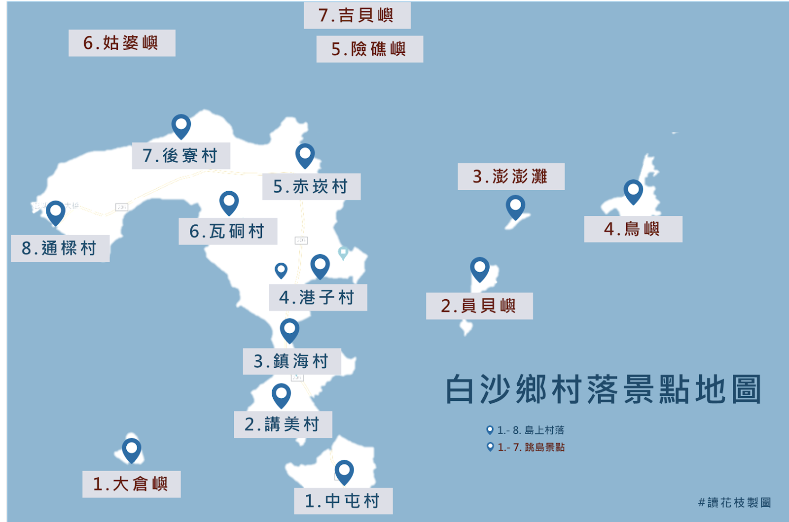 澎澎灘,吉貝島,玄武岩,浮潛,無人島探險,台版馬爾地夫,水上活動,澎湖,白沙鄉,林江西古宅,姑婆嶼,險礁嶼,南面掛嶼,鳥嶼,員貝嶼,大倉嶼,西崁山,目斗嶼燈塔,菜宅遺跡,木魚石敢當,東方龍馬