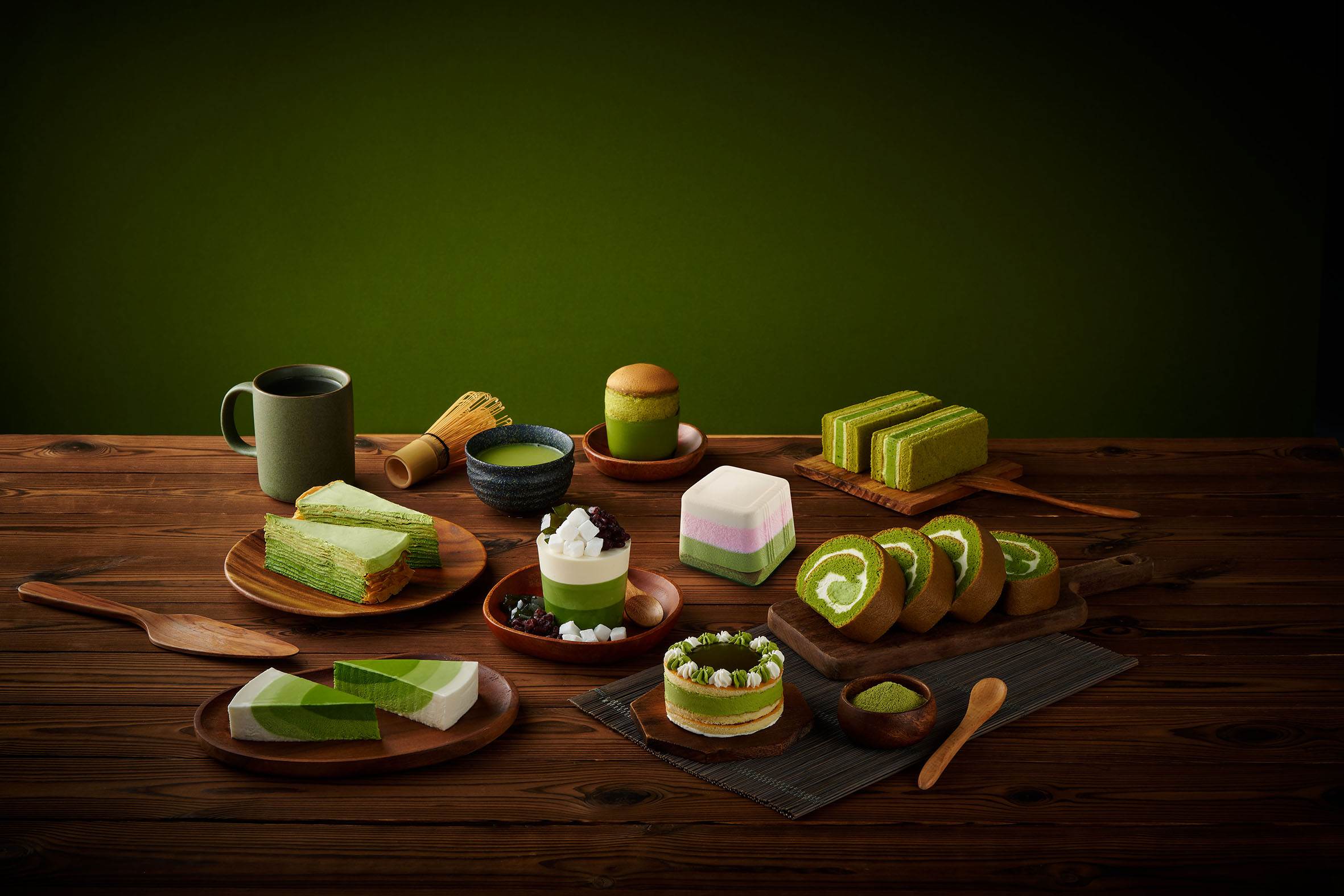 中村藤吉本店,宇治抹茶,抹茶漸層千層,抹茶生乳捲,日式抹茶泡芙,抹茶黑豆布丁燒,抹茶柚子杏仁派