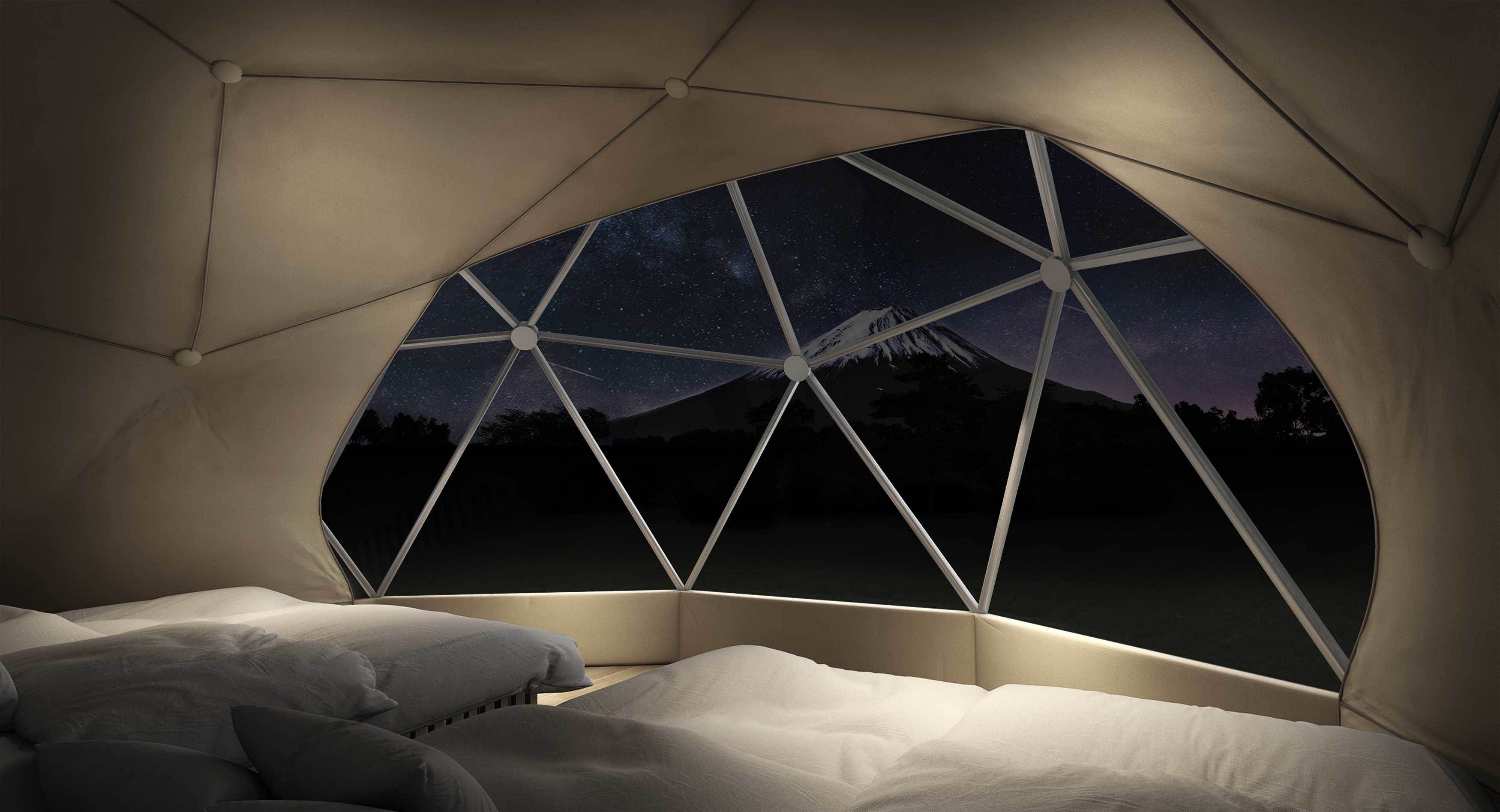 豪華露營,富士山,Glamping,小鹿文娛,西湖,桑拿,露天影院,日本,山梨,露營,dots by Dot Glamping Suite 001,日本富士山露