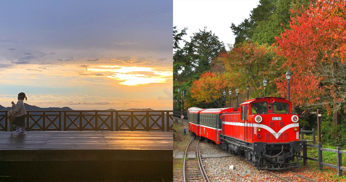 嘉義,阿里山,阿里山賞雲海,太平雲梯,小笠原山觀景台,隙頂二延平步道,二萬坪車站,阿里山賞雲海景點,阿里山步道,特富野古道,二尖山步道,仙人堀步道,阿里山賞楓,阿里山森林遊樂區,祝山車站,阿里山日出
