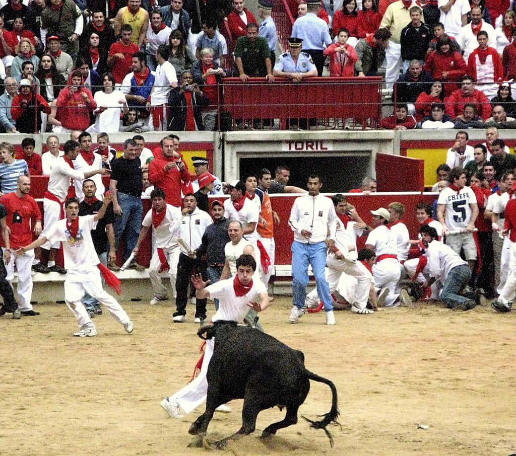 西班牙,朝聖之路,西班牙朝聖之路,潘普洛納,Pamplona,鬥牛城,奔牛節,聖費爾明節,海明威,鬥牛紀念碑,伊魯納咖啡館,鬥牛場,堡壘公園,城堡廣場,潘普洛納市政廳,El Corte Inglés,Yanguas 24H Pharmacy,EROSKI,Sushihouse Bubble Tea,Albergue Jesus y Maria,Alojamientos Olga,Hostal Bearan,Sercotel Europa
