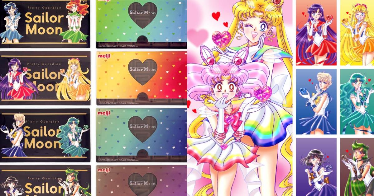 日本明治巧克力X美少女戰士推出聯名包裝,必收絕美人物小卡 ,,