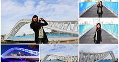 【台中】海天橋~純白色的橋身，白天、黑夜的海天橋給人有不同的感受，享受不同的浪漫氛圍