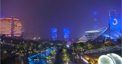 錢江新城｜杭州中國–欣賞獨樹一幟的建築美學，可欣賞錢塘江景色和OUTLET逛街購物，每週三場的錢江新城燈光秀令人讚嘆