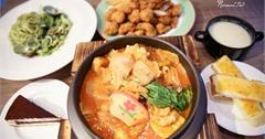 《彰化市》義起吃麵。純白色極簡風格,平價美味義大利麵店