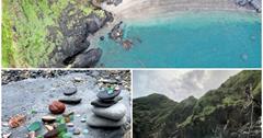 宜蘭蘇澳｜攀爬70度峭壁賞海灣秘境，賊仔澳玻璃海灘，彩石玻璃海灘