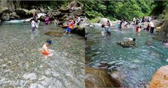 宜蘭｜金岳瀑布：清澈沁涼溪水，宜蘭玩水秘境、私房親子戲水景點 