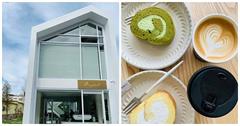 沐光樹手感蛋糕捲專賣店。純白色系建築。IG網美甜點店