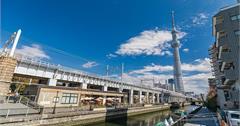 日本｜東京晴空塔拍攝指南：水光倒影＋藍天＋列車，東京水岸街道無敵視角推薦