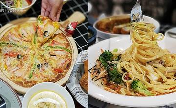 90小餐館│北屯旱溪東路旁平價工業風餐廳，披薩有鹹蛋黃夾心好好味啊！其他義大利麵和日式丼飯等美食也都難不倒老闆噢～