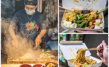 桃園中壢│中原夜市人氣散步美食，鐵板現炒飄香整條街！香腸炒米腸