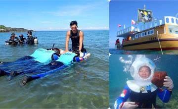 澎湖｜潛入海底漫步、餵熱帶魚、海底郵筒寄明信片，還有超刺激的海上高空跳水～「黃金沒力號」海賊船