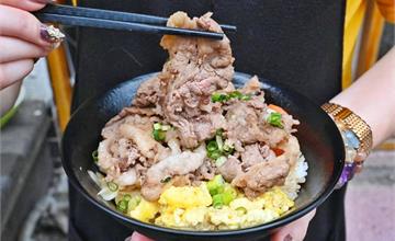 台中│義崎丼，日式肉肉丼飯推薦，爆量肉肉山丼飯超過癮~