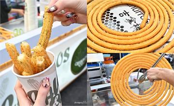 Churros & co.吉拿棒｜台中夜市出現巨大蚊香吉拿棒，14種口味任你選，現點現炸，一吃就上癮！