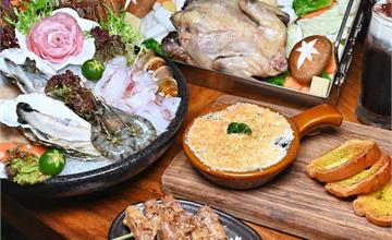 台中特色餐廳多種異國料理一次品嘗，還有獨特長形鍋物，整隻雞入鍋就是霸氣