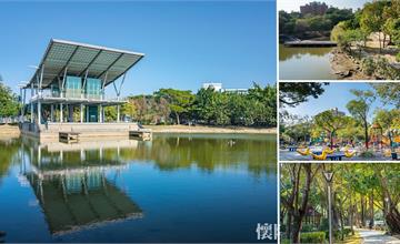 景觀台上收藏一覽無遺的美景，新營近百歲的城市綠洲，綠意盎然美不勝收