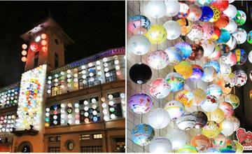台南消防史料館上百顆燈籠高高掛，夜裡台南最不一樣的景致~