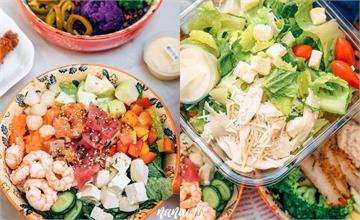 員林首間網美輕食店，輕食便當 16種菜色竟然可自由配，豪華海鮮饗餐盒超豐富