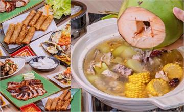 台中這餐廳整顆現剖椰子汁倒入雞湯！還有一鴨多吃，連炒鴨骨都有多達8種口味任你挑～