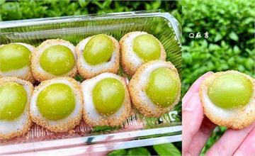 台北｜南機場夜市特色美食！「Q麻吉古早味麻糬」限定青葡萄口味像極了綠寶石