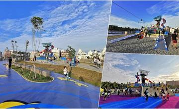 台南｜健康綠洲公園：全新350坪特色遊戲場！旋轉溜滑梯、雙軌滑索、攀岩挑戰，大人小孩都好玩