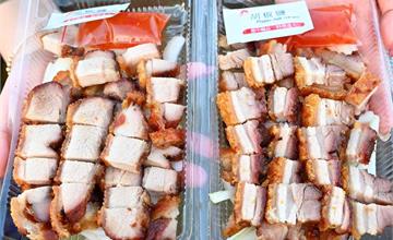 【台中美食】超好吃「港式脆皮燒肉」在鹿峰夜市就能吃到！香脆滋味，咬下去還會卡滋卡滋