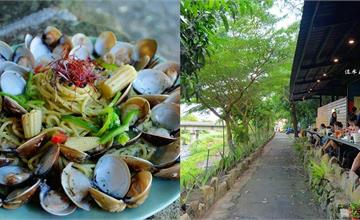 宜蘭｜流水森林：絕美森林系景觀餐廳，大推超浮誇蛤蜊麵，先預約還能體驗魚咬腳