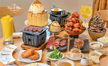 台中｜嵐山熟成炸牛排專賣：超浮誇！堆成山牛小排、唐揚雞丼飯、比臉大昭和布丁