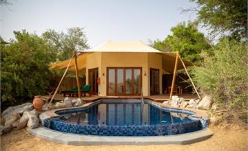 阿拉伯杜拜｜Al Maha Hotel：入住沙漠奢華獨棟Villa！在夕陽下騎駱駝、搭吉普車遊綠洲，彷彿走進電影場景