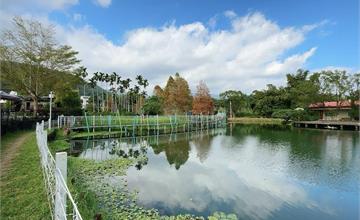 宜蘭｜雷公埤：員山優美池塘秘境！夏天淺池免費戲水、秋冬欣賞落羽松林，環湖漫步「水的故鄉」