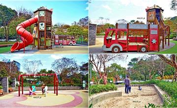 台北｜湖山六號公園：消防車主題公園，共融式遊樂場專為2～12歲兒童、身心障礙族群設計！