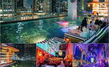 泰國曼谷｜Tribe sky beach club：城市中的熱帶海灘風酒吧，無邊際泳池、藝術裝潢打造渡假氣氛
