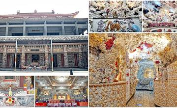 新北｜台灣珊瑚貝殼廟：牆壁、香爐全由珊瑚和貝殼打造！宛如夢幻海底龍宮隧道