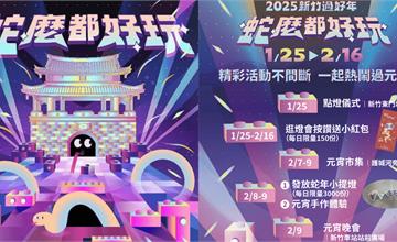 2025新竹燈會1/25閃耀登場！「蛇麼都好玩」幾何積木造型可愛主燈，彩繪燈籠、手工搖元宵，過年就來新竹感受夢幻遊樂場！