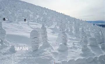 日本山形「藏王樹冰」冬季必訪！純白雪怪矗立山頂，白天夜晚各有不同的美