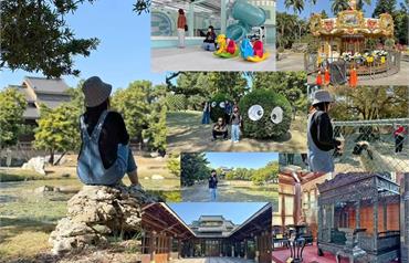彰化親子走春，到萬景藝苑欣賞復古庭園造景、小孩最愛彎彎滑森樂園